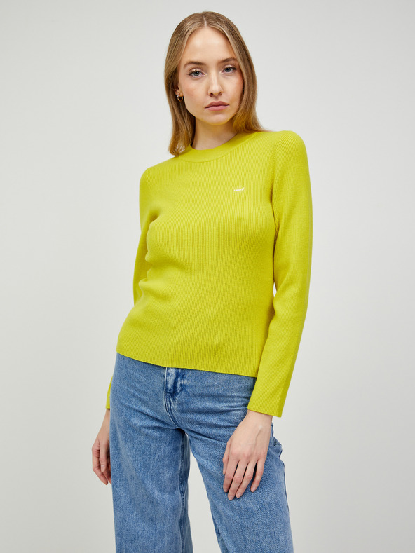 Levi's® Žlutý dámský žebrovaný svetr Levi's® Crew Rib
