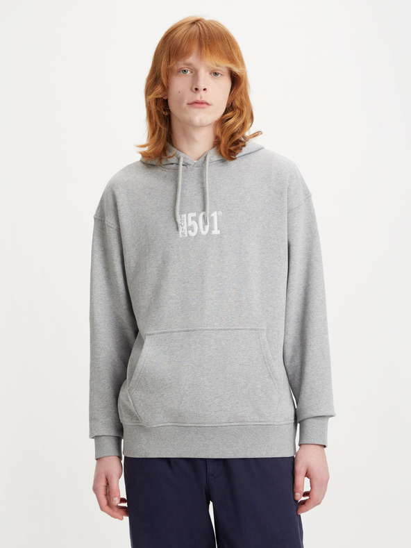 Levi's® Světle šedá pánská žíhaná mikina s kapucí Levi's® 501