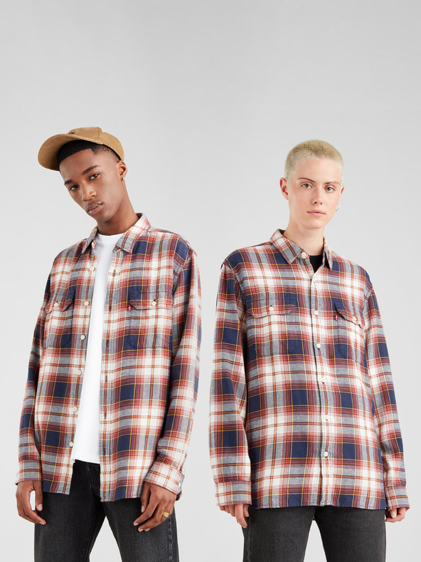 Levi's® Bílo-modrá unisex kostkovaná košile Levi's® Jackson Worker