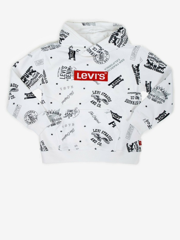 Levi's® Bílá dětská vzorovaná mikina s kapucí Levi's®