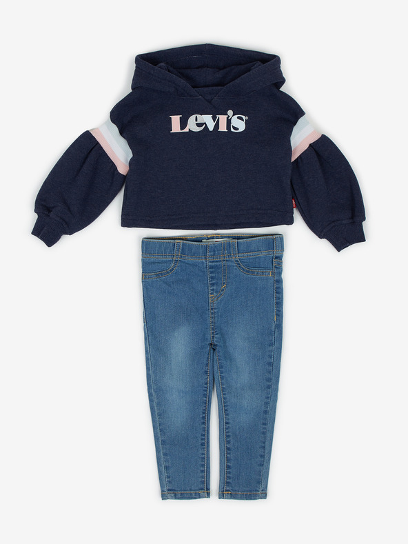 Levi's® Modrý holčičí set džínů a mikiny s kapucí Levi's®