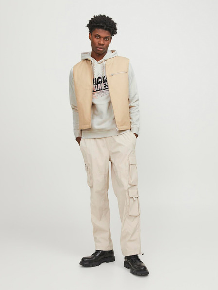 Jack & Jones Krémová pánská mikina s kapucí Jack & Jones Map