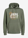 Jack & Jones Zelená pánská mikina s kapucí Jack & Jones Map