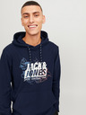 Jack & Jones Tmavě modrá pánská mikina s kapucí Jack & Jones Map