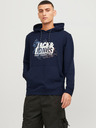 Jack & Jones Tmavě modrá pánská mikina s kapucí Jack & Jones Map