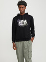 Jack & Jones Černá pánská mikina s kapucí Jack & Jones Map