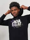 Jack & Jones Černá pánská mikina s kapucí Jack & Jones Map