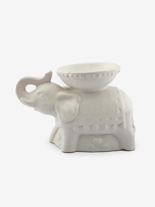 SIFCON Bílá porcelánová aromalampa na vonný vosk/olej SIFCON Slon