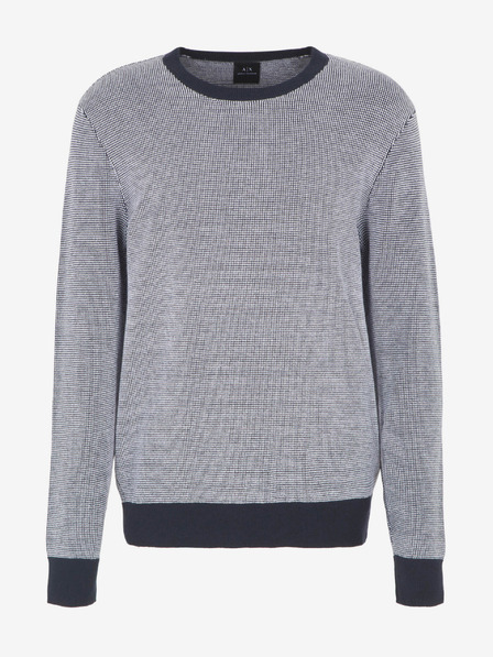 Armani Exchange Bílo-modrý pánský svetr Armani Exchange