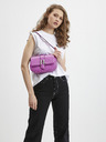 Karl Lagerfeld Tmavě růžová dámská kožená crossbody kabelka KARL LAGERFELD Shooting Stars