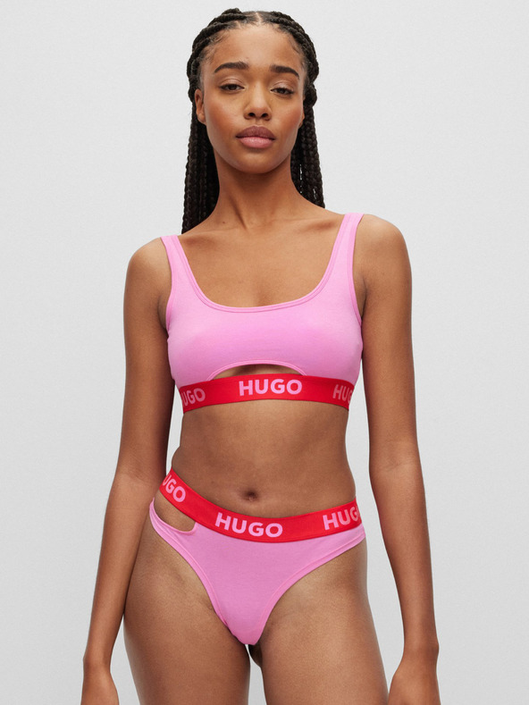 HUGO Růžová dámská bralette podprsenka HUGO