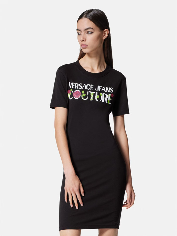 Versace Jeans Couture Černé dámské pouzdrové šaty Versace Jeans Couture