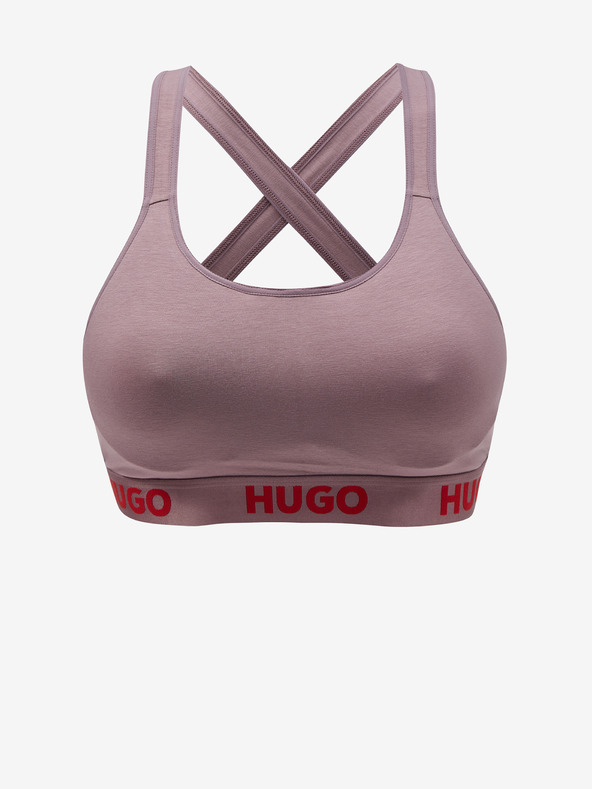 HUGO Fialová dámská sportovní podprsenka HUGO