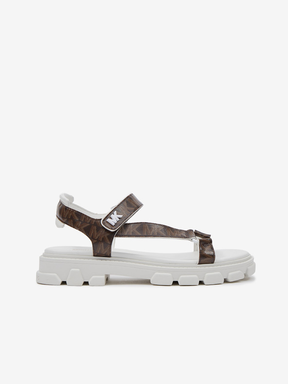 Michael Kors Bílo-hnědé dámské vzorované sandály Michael Kors Ridley