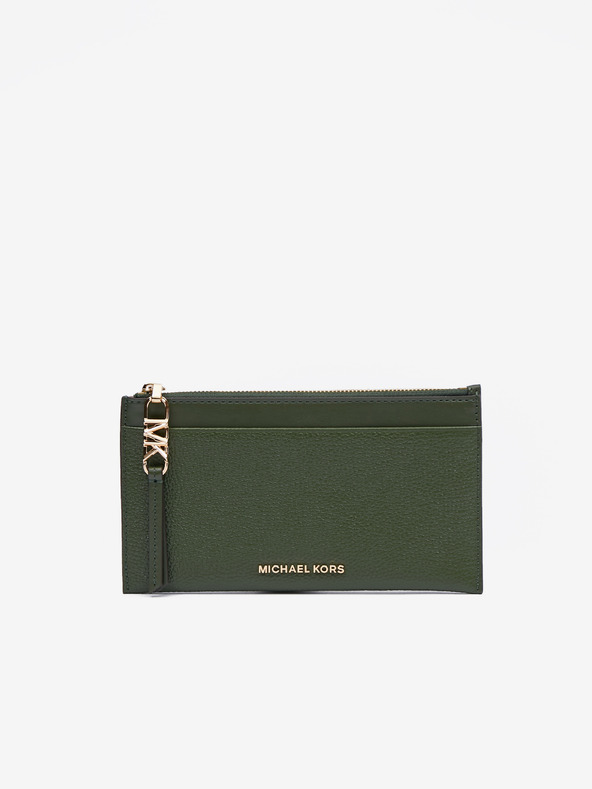 Michael Kors Tmavě zelené dámské kožené pouzdro na karty Michael Kors Card Case