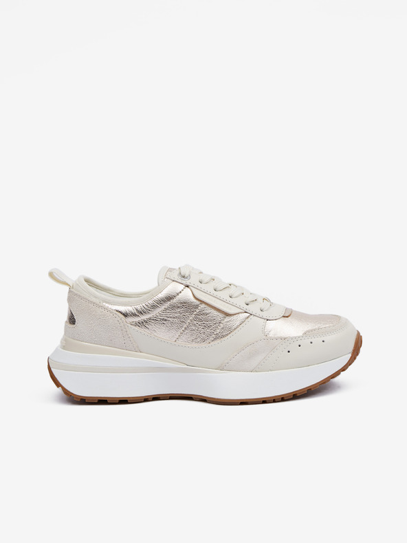 Michael Kors Dámské kožené tenisky v krémovo-zlaté barvě Michael Kors Flynn Trainer