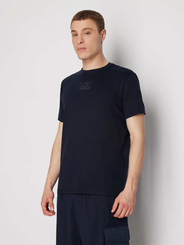 Armani Exchange Tmavě modré pánské tričko Armani Exchange