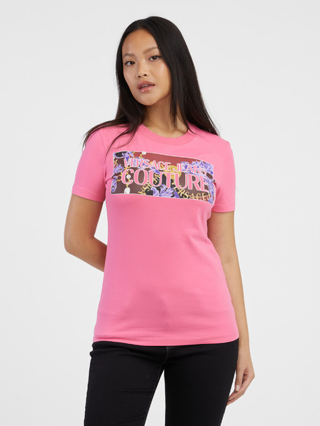Versace Jeans Couture Růžové dámské tričko Versace Jeans Couture
