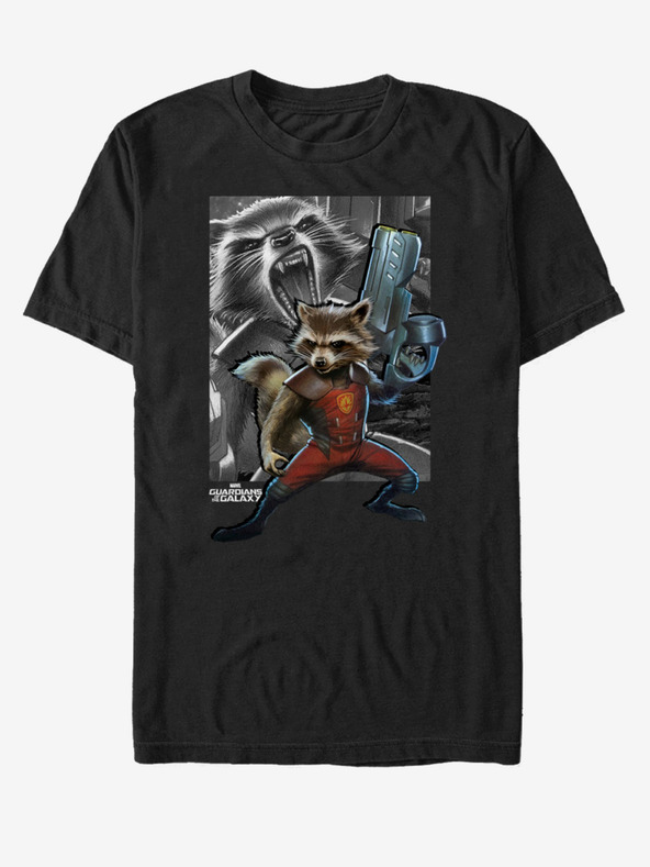 ZOOT.Fan Černé unisex tričko Rocket Strážci Galaxie ZOOT.FAN Marvel
