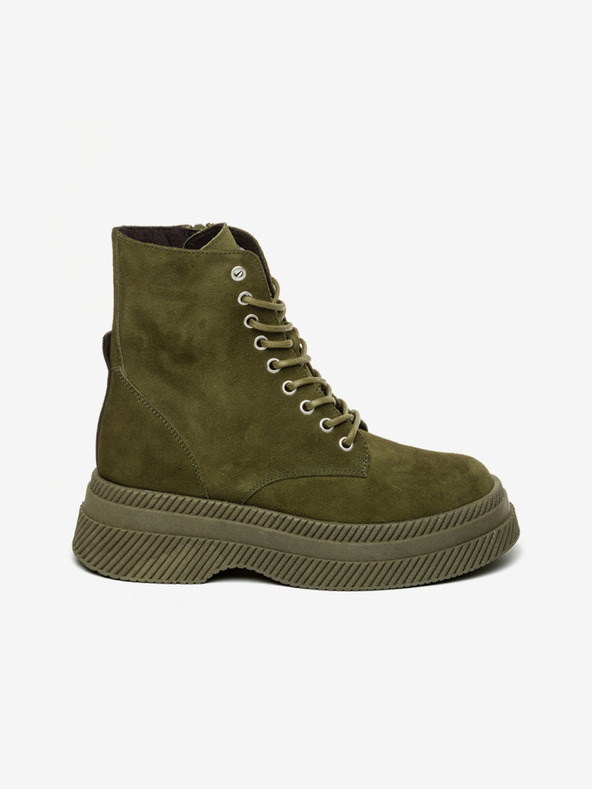Steve Madden Tmavě zelené dámské semišové kotníkové boty Steve Madden Gaja