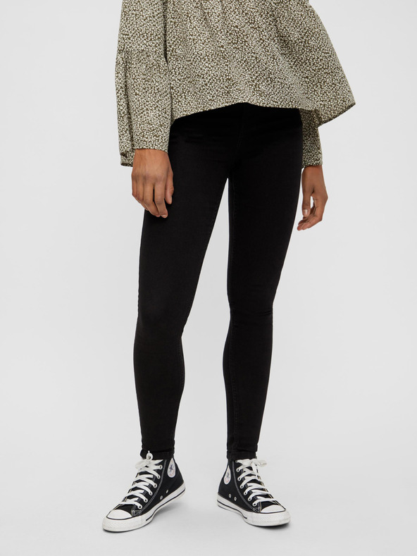 Pieces Černé skinny fit džíny Pieces