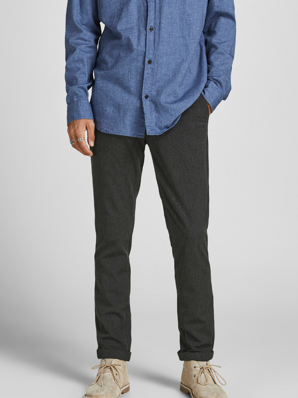 Jack & Jones Tmavě šedé kalhoty Jack & Jones Marco