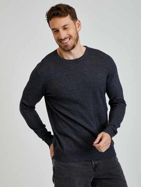 Jack & Jones Tmavě šedý basic svetr Jack & Jones Emil
