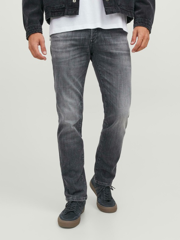 Jack & Jones Šedé pánské straight fit džíny Jack & Jones Tim