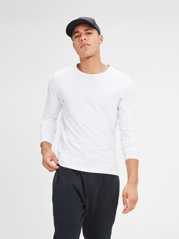 Jack & Jones Bílé pánské basic tričko Jack & Jones Basic