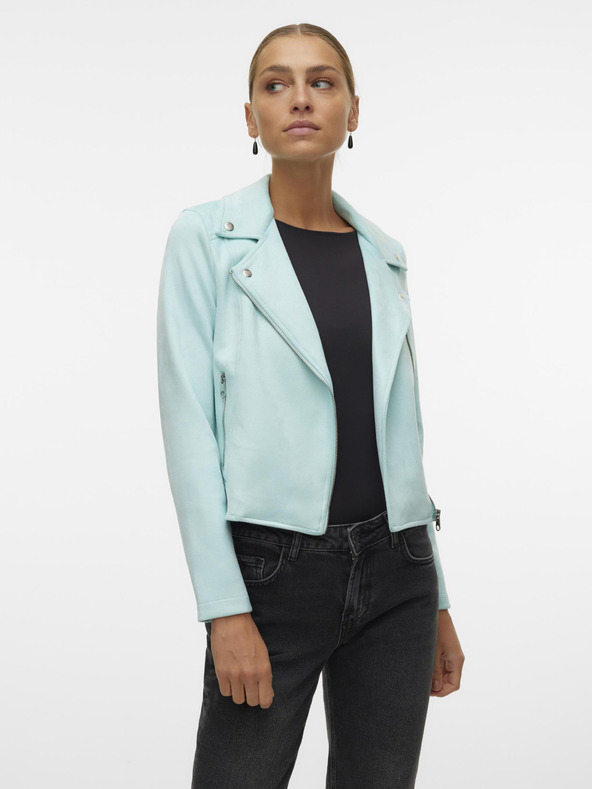 Vero Moda Světle modrá dámská bunda v semišové úpravě Vero Moda Jose