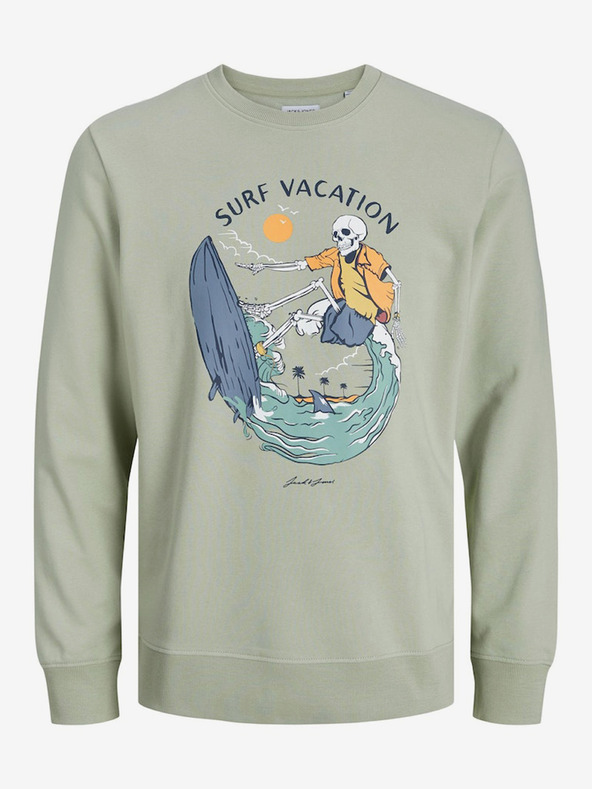 Jack & Jones Světle zelená pánská mikina Jack & Jones Zion
