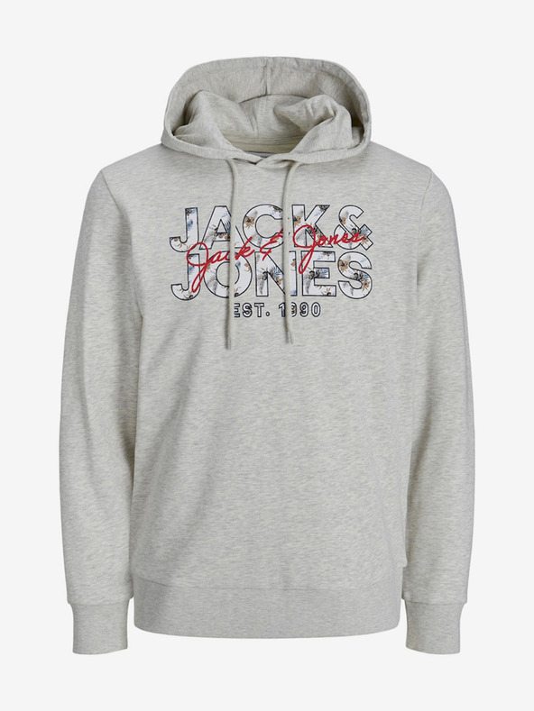 Jack & Jones Světle šedá pánská mikina s kapucí Jack & Jones Chill