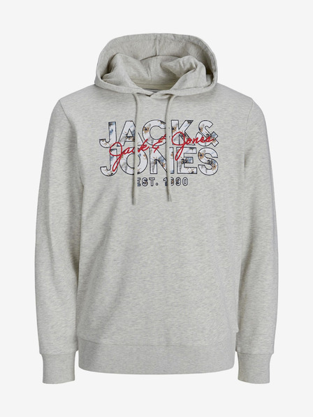 Jack & Jones Světle šedá pánská mikina s kapucí Jack & Jones Chill