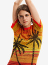 Desigual Žluto-oranžové dámské šaty Desigual Bipalmeri