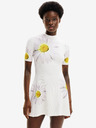 Desigual Bílé dámské květované šaty Desigual Margaritas