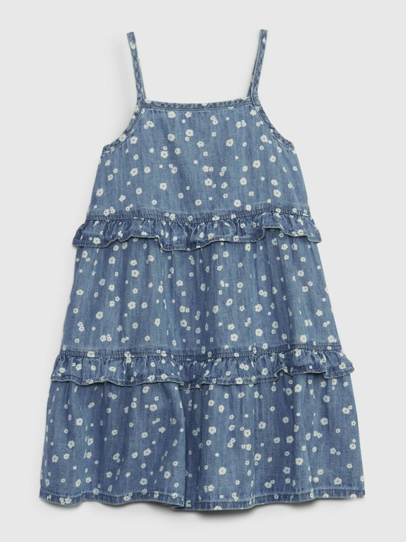 GAP Baby džínové šaty s volánky GAP