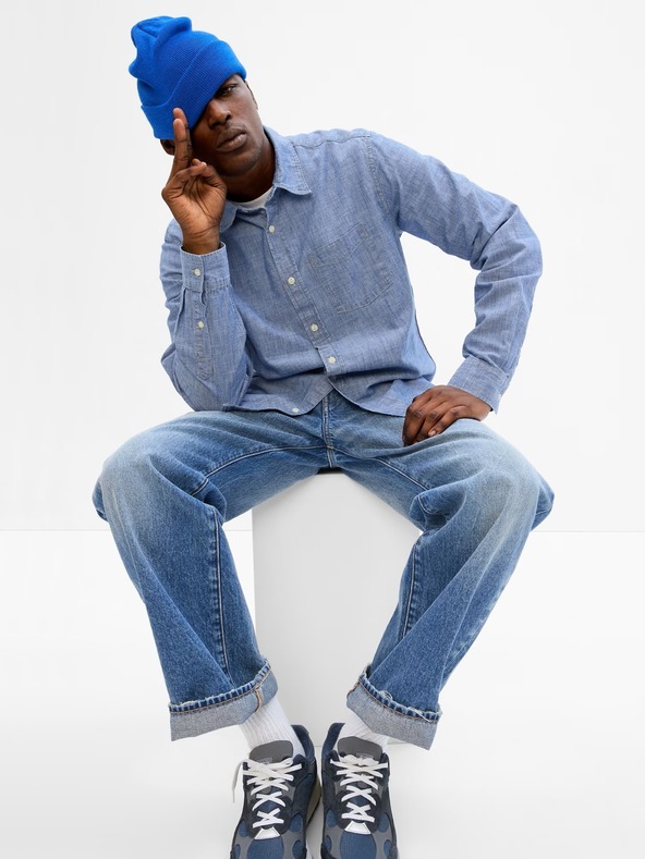 GAP Chambray košile s dlouhým rukávem GAP