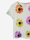 Desigual Bílé holčičí květované tričko Desigual Danerys
