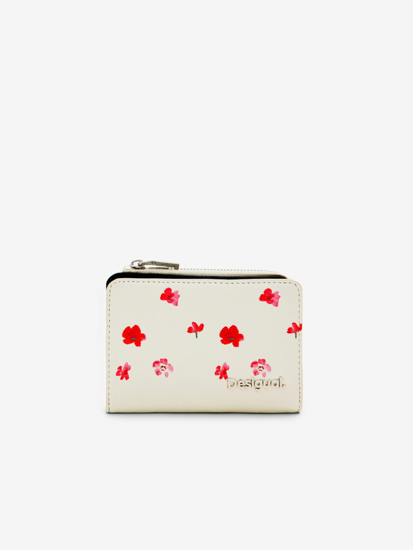Desigual Krémová dámská květovaná peněženka Desigual Circa Emma Mini