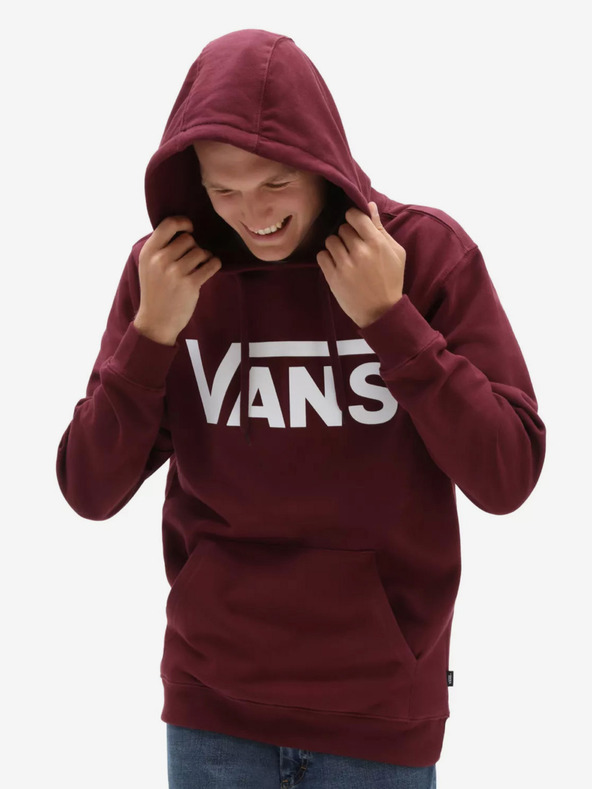 Vans Vínová pánská mikina s kapucí VANS