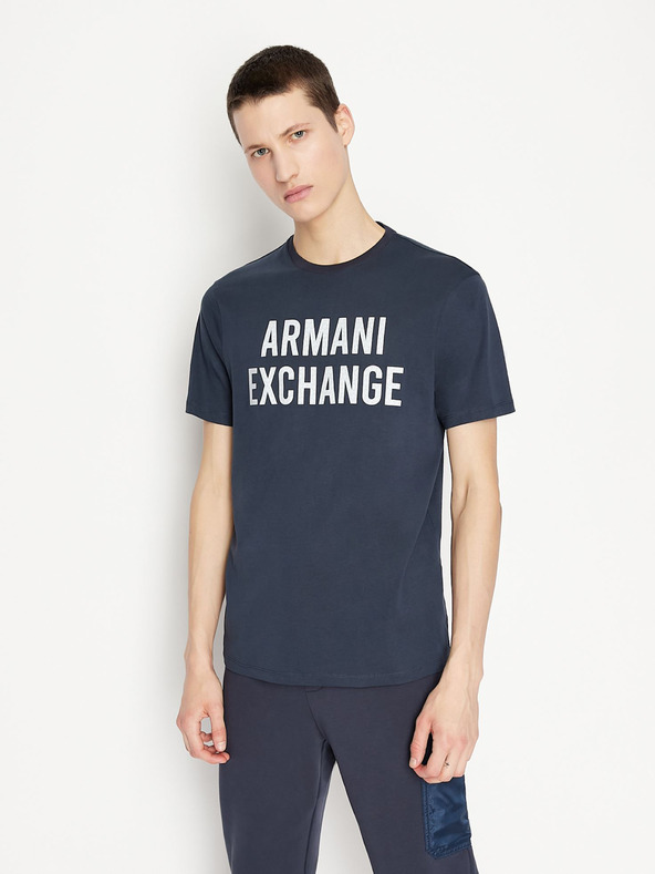 Armani Exchange Tmavě modré pánské tričko Armani Exchange