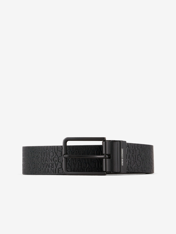 Armani Exchange Černý pánský kožený pásek Armani Exchange