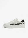 Karl Lagerfeld Bílé pánské kožené tenisky KARL LAGERFELD Maxi Up Injekt Logo