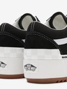 Vans Bílo-černé dámské tenisky se semišovými detaily na platformě VANS Old Skool Stacked