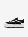 Vans Bílo-černé dámské tenisky se semišovými detaily na platformě VANS Old Skool Stacked