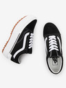 Vans Bílo-černé dámské tenisky se semišovými detaily na platformě VANS Old Skool Stacked