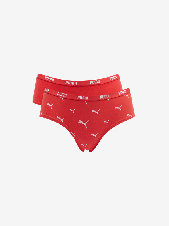 Puma Sada dvou dámských kalhotek v červené barvě Puma Cat Logo