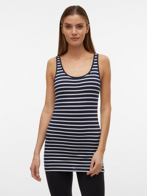 Vero Moda Bílo-modré dámské pruhované basic tílko Vero Moda Maxi