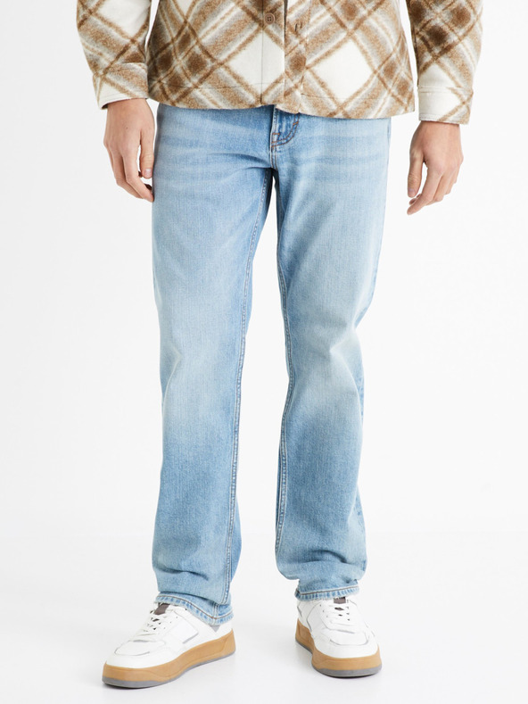 Celio Světle modré pánské straight fit džíny Celio C15 Dostra15