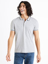Celio Světle šedé pánské polo tričko Celio Decolrayeb